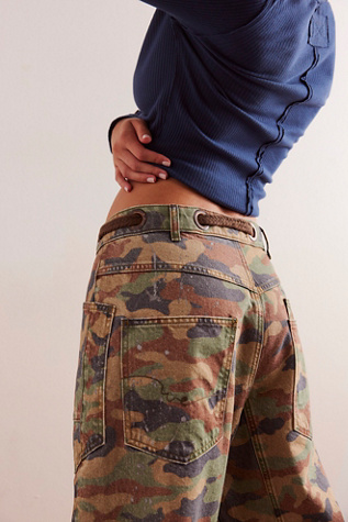 We The Free Moxie Printed Low-Slung Barrel Jeans