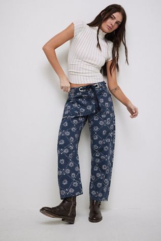 We The Free Good Luck Soutache Barrel Jeans