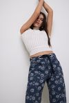We The Free Moxie Printed Low-Slung Barrel Jeans