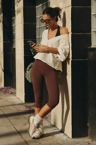 Never Better Crop Leggings by FP Movement at Free People in Cocoa, Size: Medium