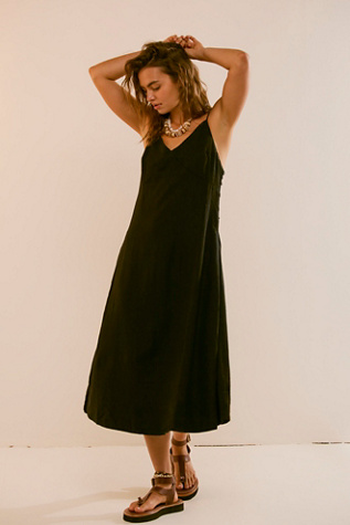 Emmers Linen Midi by free-est at Free People in Black, Size: Medium