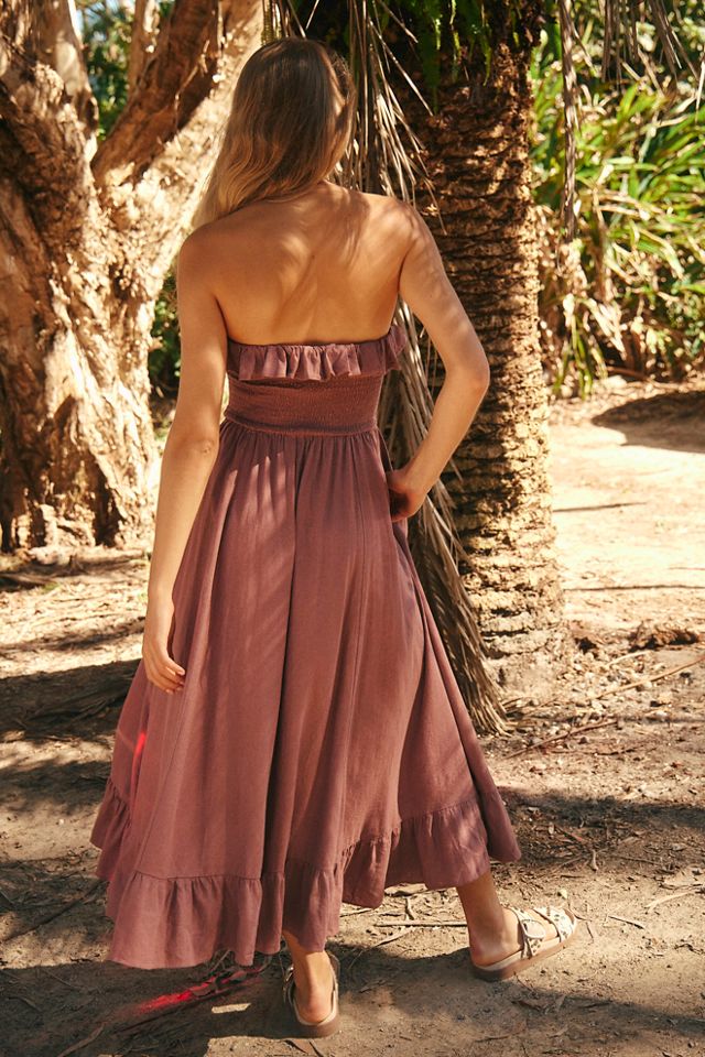 Lush Life Linen Strapless Midi Dress #1