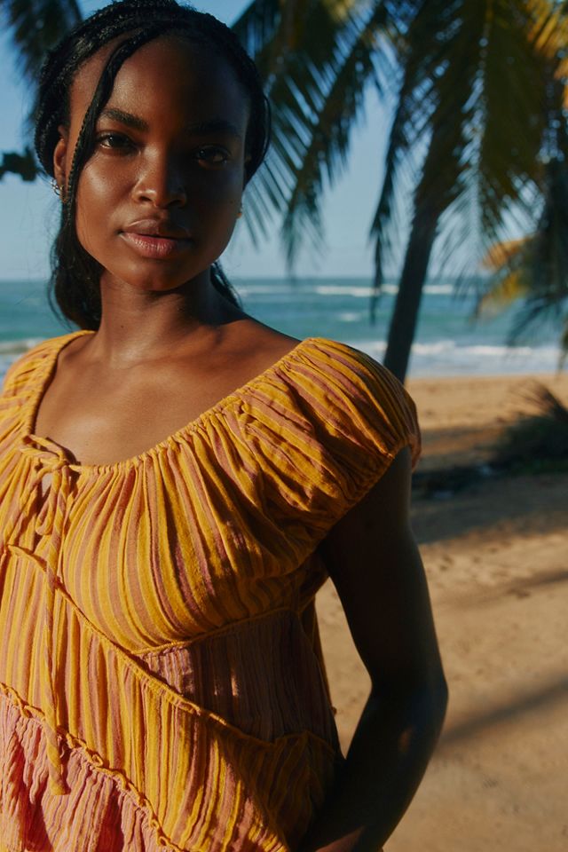 Split Neck Tunic in Sunset Beach