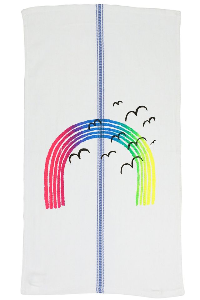 So Lucky Fish Over The Rainbow Tea Towel