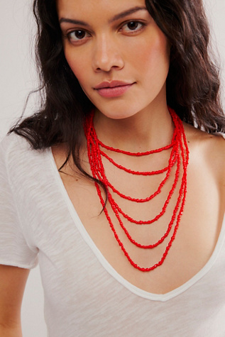 Milos Laye Necklace at Free People in Red