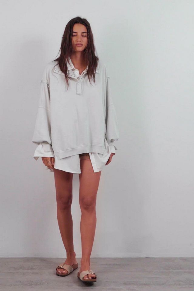 フリーピープル Free People Camden Henley レディース Sweaters Optic White Free People Camden Henley – Social Threads