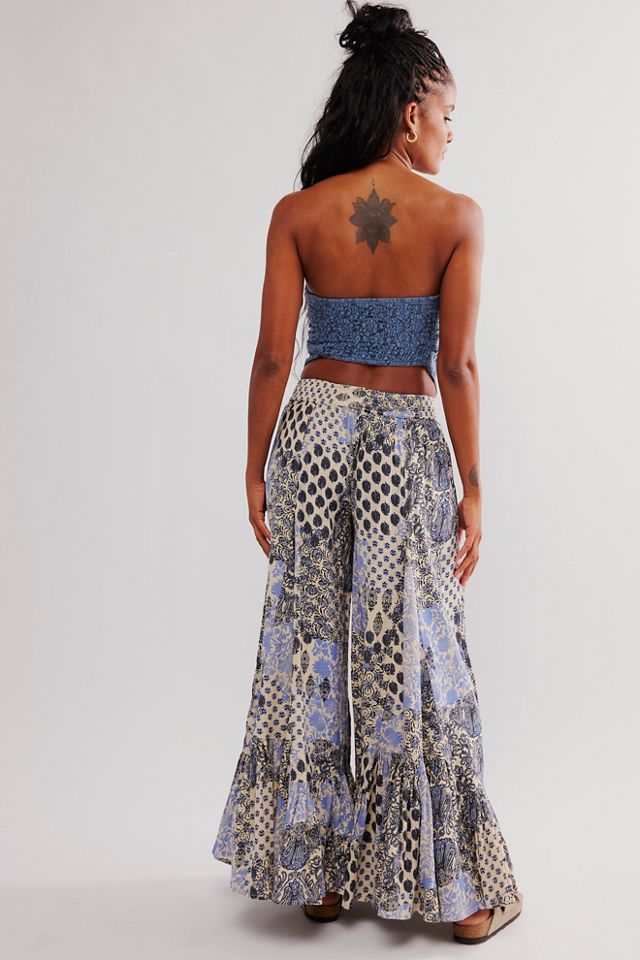 Summer Kiss Printed Godet Trousers #1