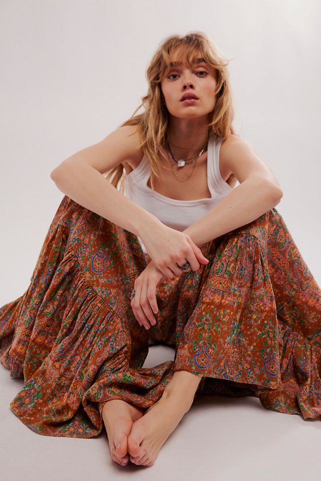 Summer Kiss Printed Godet Trousers #3