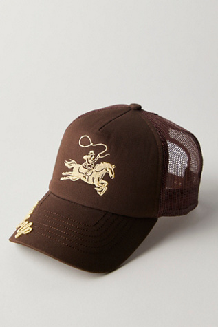 Giddy Up Trucker Hat by Understated Leather at Free People in Brown