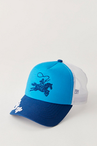 Giddy Up Trucker Hat by Understated Leather at Free People in Blue