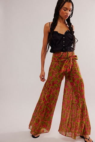 FP One Good Day Printed Wide-Leg Pants | Free People