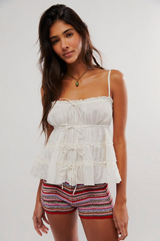 FP One Matilda Tie Tank Top at Free People in Ivory, Size: Medium