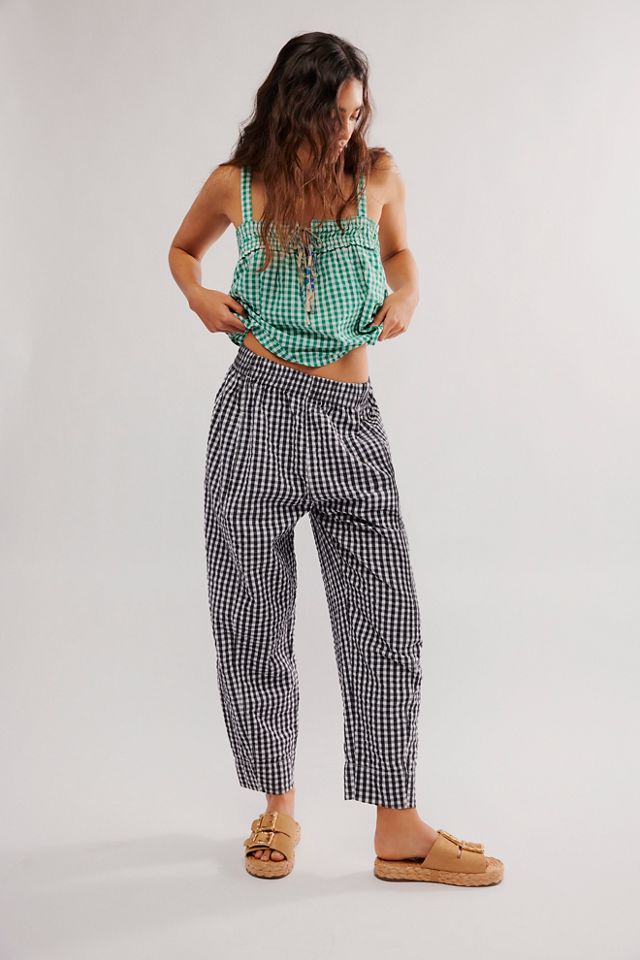 Preppy Poplin Gingham Pants