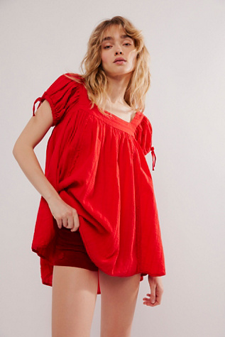 We The Free Summer Camp Tunic at Free People in Fiery Red, Size: XS