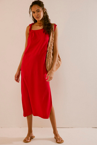 Free people best sale red midi dress