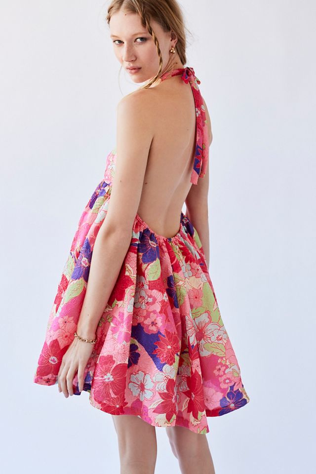 back tie dress Indie White Halter Neck Dresses partydress2025crush Color:Blue Pink