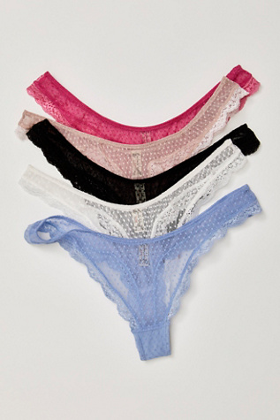 Midweek Thong 5-Pack Bundle by Intimately at Free People, Size: XL