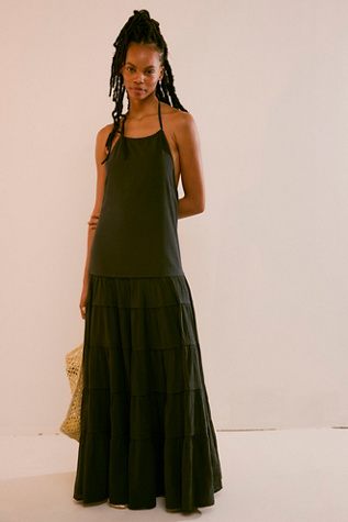 Somewhere Sunny Drop-Waist Maxi by free-est at Free People in Black, Size: Medium