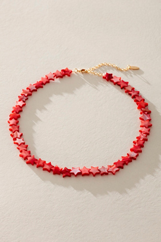 Shell Star Short Necklace At Free People In Red/Rouge