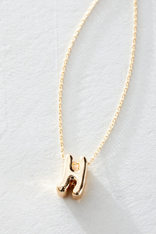 Bubble Monogram Necklace at Free People in H