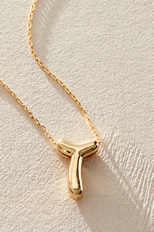 Bubble Monogram Necklace at Free People in T