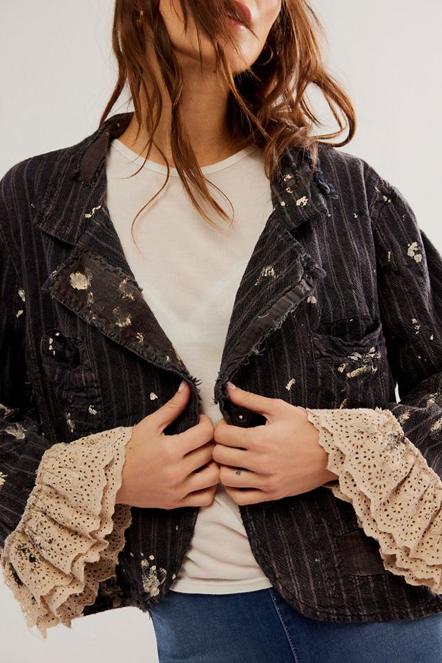 Free people store pearl jean jacket