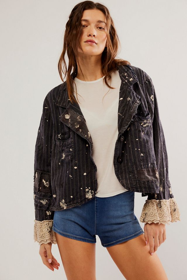 Free people dusk till dawn cropped hot sale velvet jacket