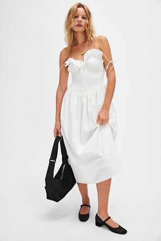 For Love & Lemons Bethany Midi Dress at Free People in White, Size: Small