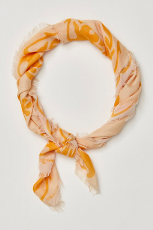Женские аксессуары Free People Iconic Print Bandana, цвет: Жёлтый с принтом — фото 4