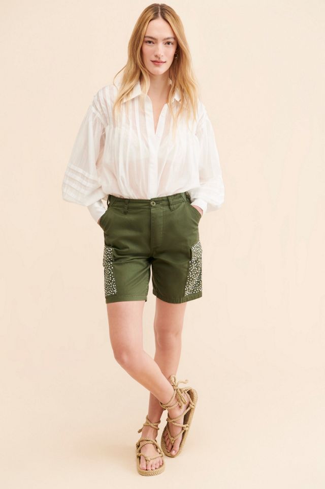 Riley Vintage Bedazzled Cargo Shorts #3