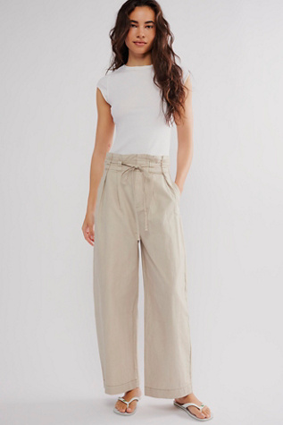 Women's High Waisted Wide Leg Palazzo Pants Flowy Cotton Linen Pleated  Tiered Summer Beach Trousers