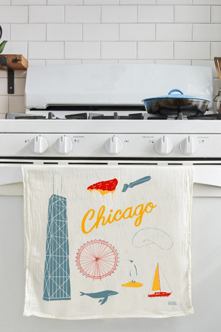 Claudia Pearson Chicago Tea Towel at Free People in White