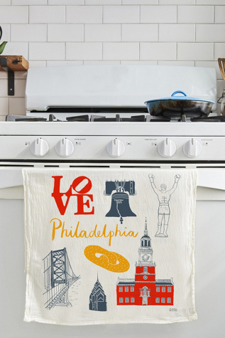 Claudia Pearson Philadelphia Tea Towel at Free People in White