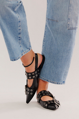 Lilly Buckle Slingback Flats by Jeffrey Campbell at Free People in Black, Size: US 7.5