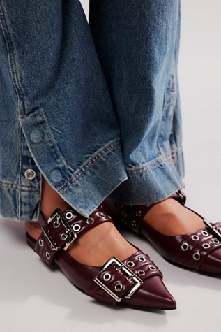 Lilly Buckle Slingback Flats by Jeffrey Campbell at Free People in Bordeaux, Size: US 8