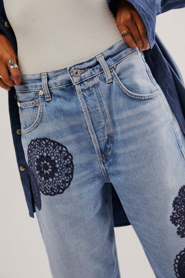 Citizens of Humanity Crochet Embellished Gaucho Jeans | Free People