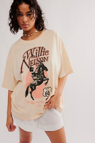 Daydreamer Willie Nelson Route 66 One-Size Tee at Free People in Sand