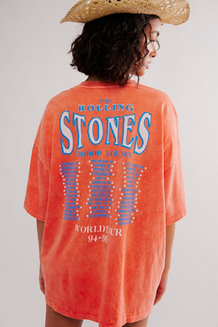 Daydreamer Rolling Stones World Tour Tee at Free People in Tiger Lily Acid Wash