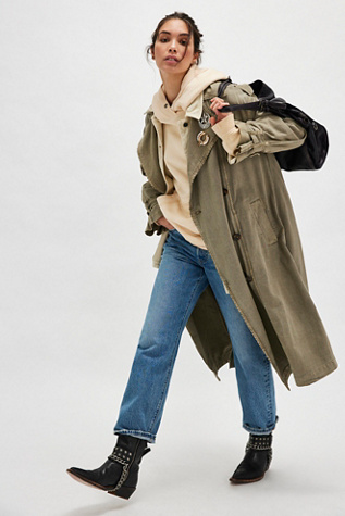 Times Up Trench Coat Jacket at Free People in Serpent, Size: XS