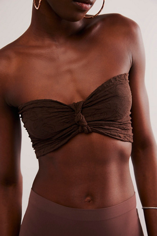 Floral Frills Knotted Bandeau by Intimately at Free People in Hot Fudge, Size: XS/S