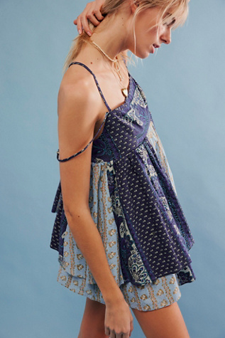 Bali Sylvie Playsuit at Free People in Indigo Combo, Size: XS