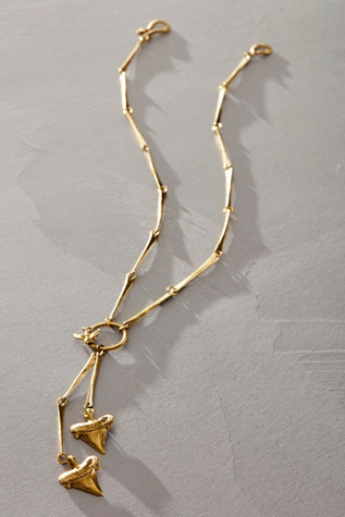 Alkemie Shark Tooth Lariant Necklace at Free People in Brass