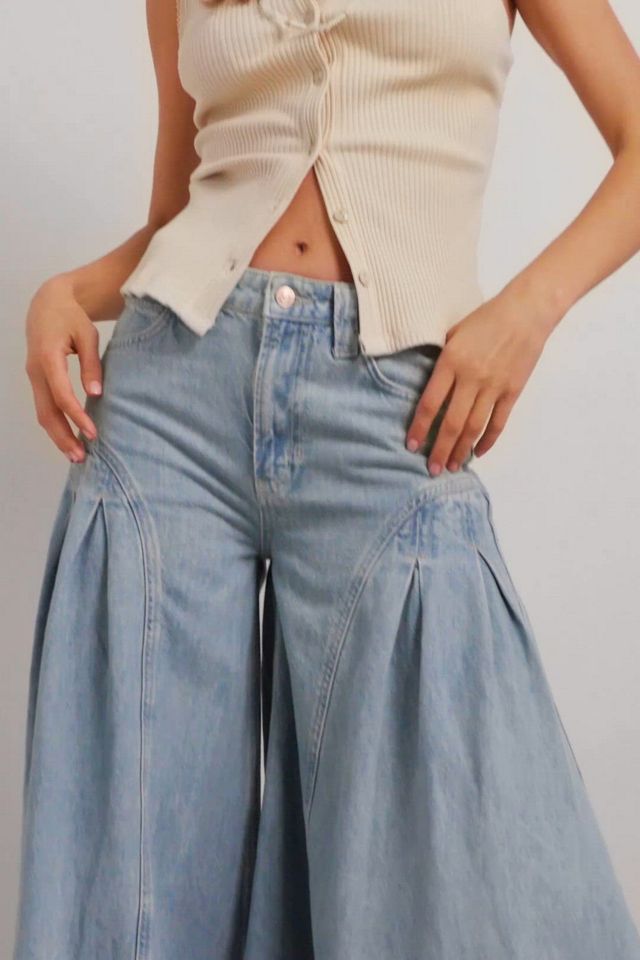デニム・ジーパン [PANDORAFIT] WIDE Woody Pants Beige We The Free Pandora Wide-Leg Jeans | Free People