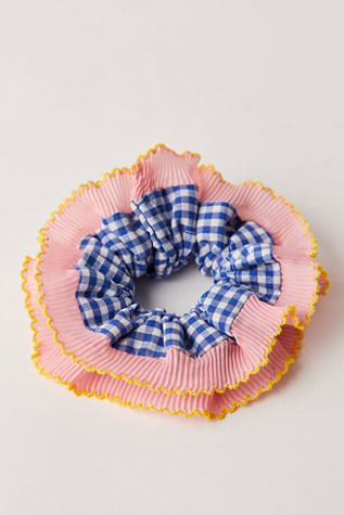 Blue Valentine Jumbo Scrunchie at Free People in Coral Navy