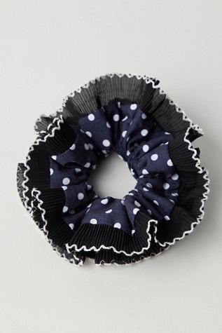 Blue Valentine Jumbo Scrunchie At Free People In Navy Polka Dot