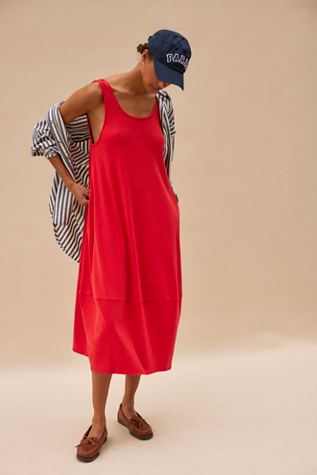 Perth Barrel Tee Midi by free-est at Free People in High Risk Red, Size: XS