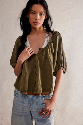 We The Free Sunset Tee at Free People in Fir Green, Size: XS