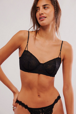 Care FP Reya Lace Underwire Bra by Intimately at Free People in Black, Size: 32 B