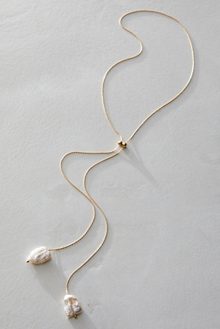 Set & Stones Elliatt Lariat Necklace at Free People in Gold
