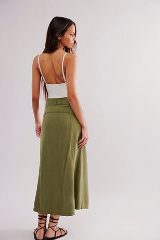 Isla Linen Maxi skirt at Free People in Garden Snake, Size: US 2